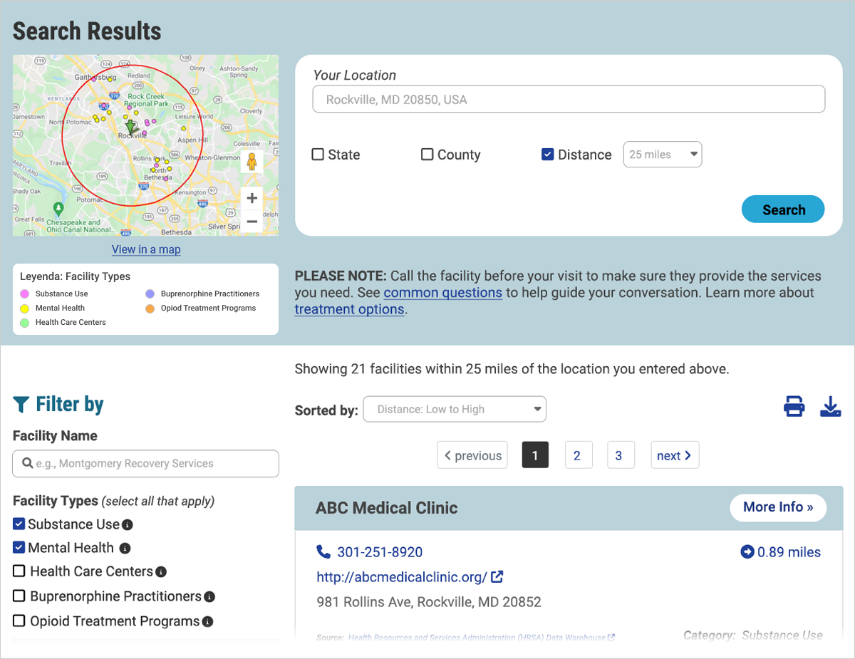FindTreatment gov