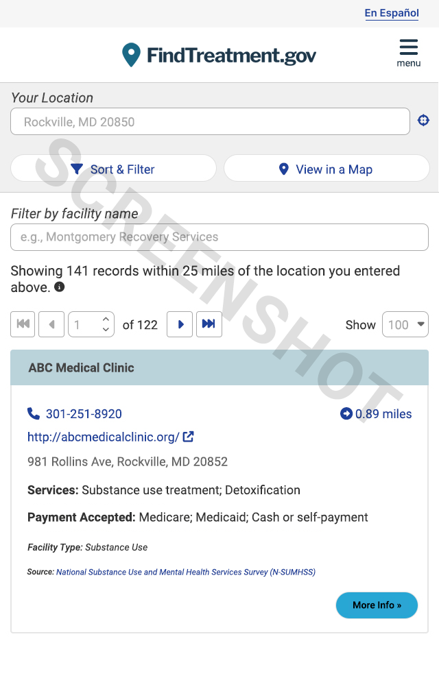 FindTreatment gov